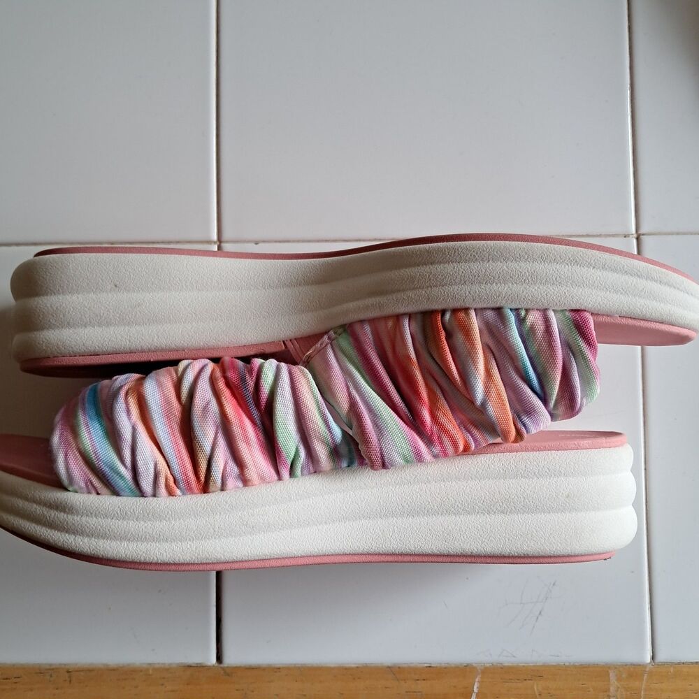 Clarks Cloudsteppers Drift Petal Heel Slide Sandals Multicolor Pink Women’s 10M - Picture 4 of 5